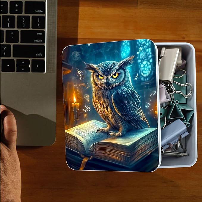 Owl Perched on Open Book