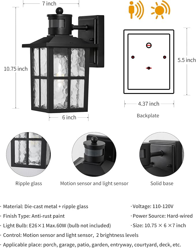 Black-Motion Sensor (2 Pack)