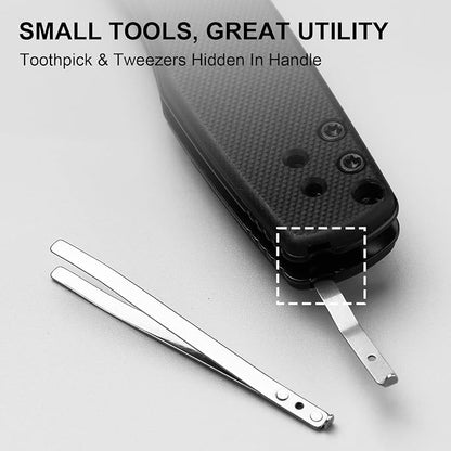 D2 Steel+Black G10 Handle