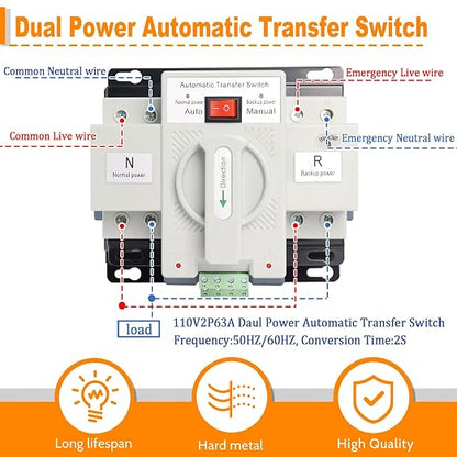 2P 63A 110V ATS-White