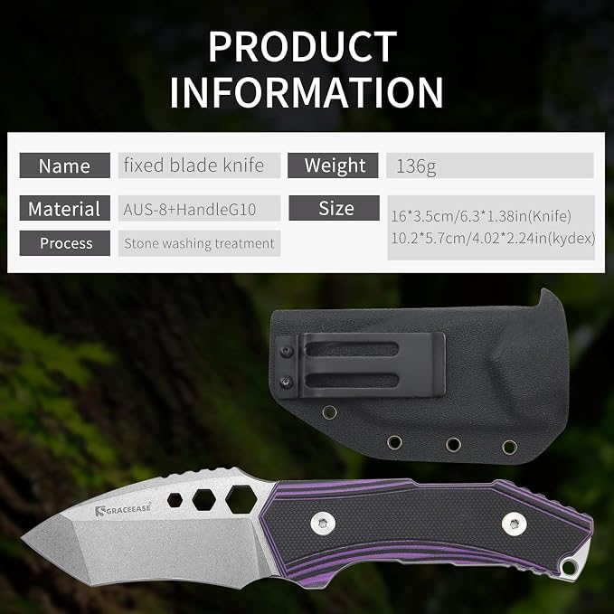 Purple-handled Stone Washed Blade