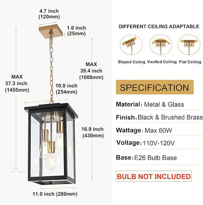 Seeded Glass, Black & Brass
