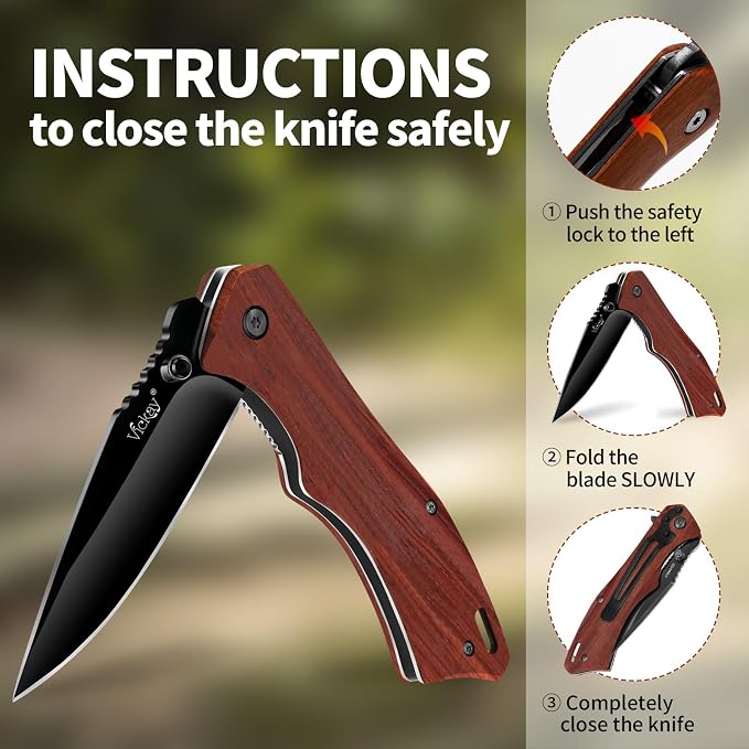 Wood Handle + Black Blade