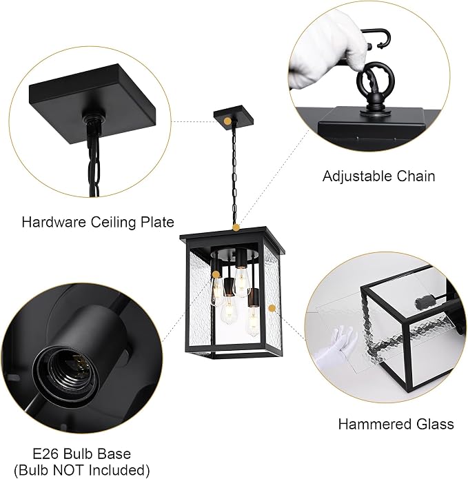 Hammered Glass, Black