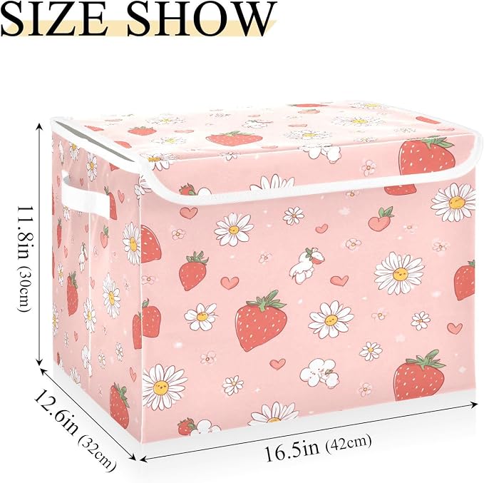 Pink Daisy Strawberry Hearts