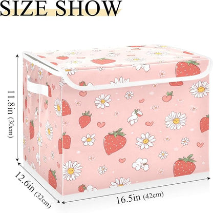 Pink Daisy Strawberry Hearts