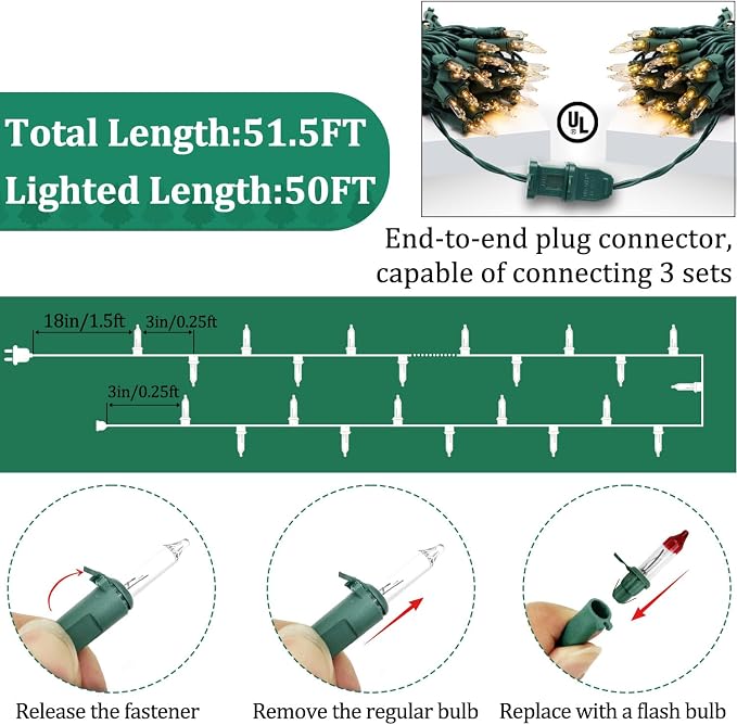 warm white light green wire