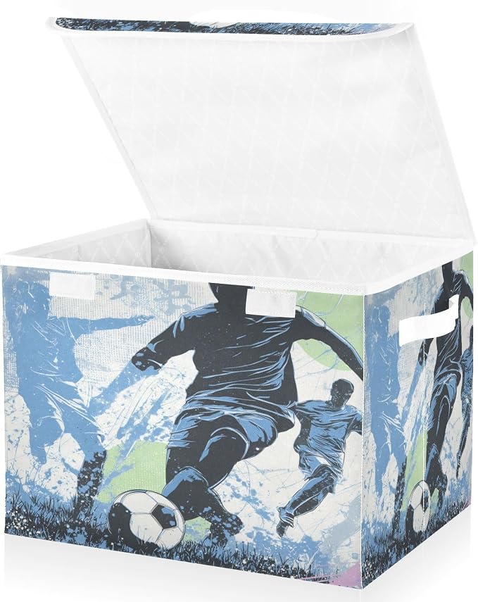 Blue Soccer Player Ball Splash