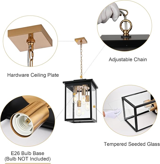 Seeded Glass, Black & Brass