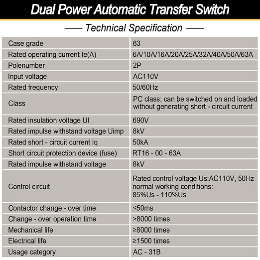 2P 63A 110V Uninterrupted Power Supply-White