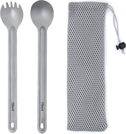 Titanium Long Spork and Spoon