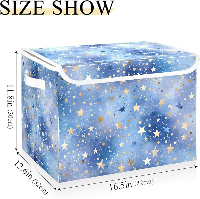 Blue Romantic Golden Stars