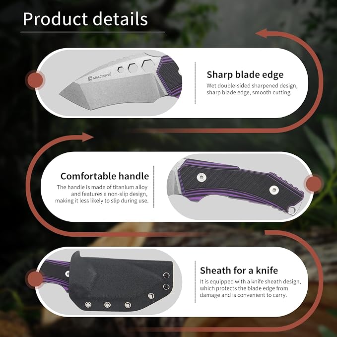 Purple-handled Stone Washed Blade