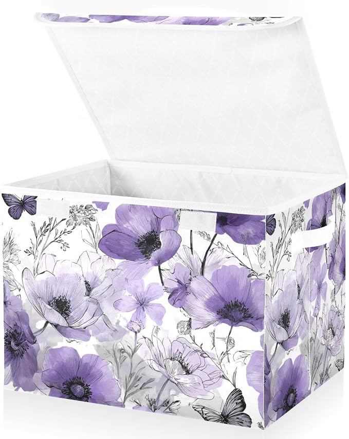 Elegant Purple Flowers Butterflies