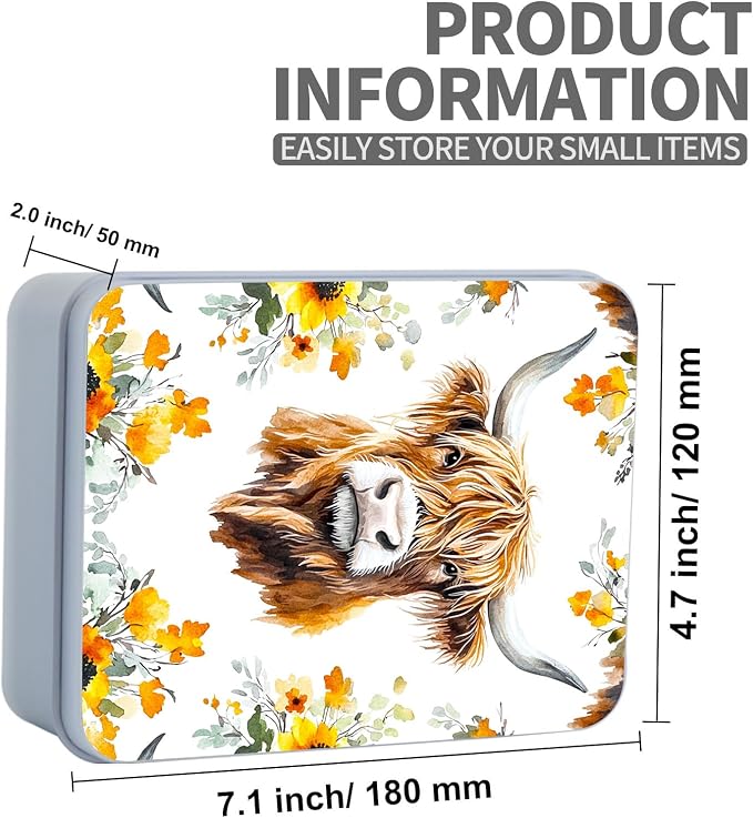 Watercolor Floral Highland Cow