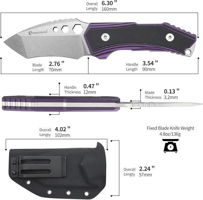 Purple-handled Stone Washed Blade