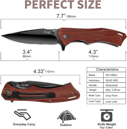 Wood Handle + Black Blade