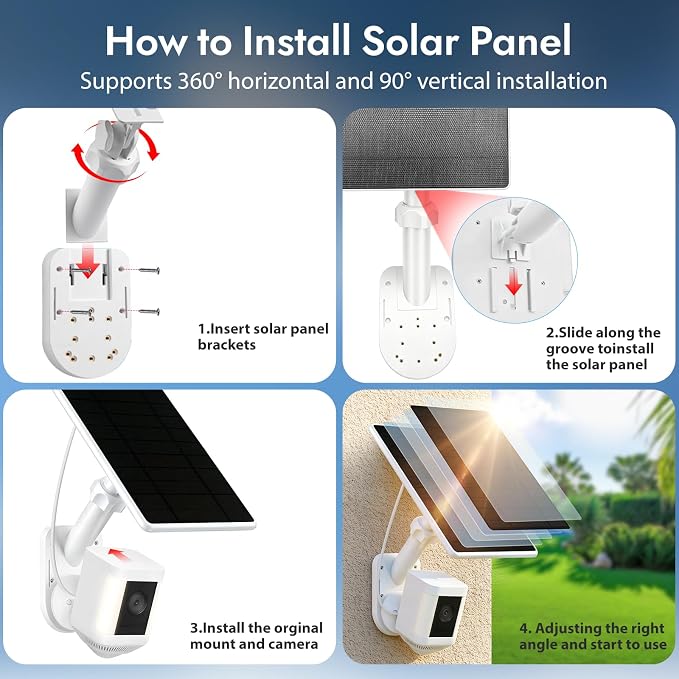 White Solar Panel for Ring Camera