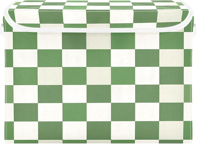 Green And White Checkered Background