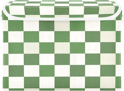 Green And White Checkered Background