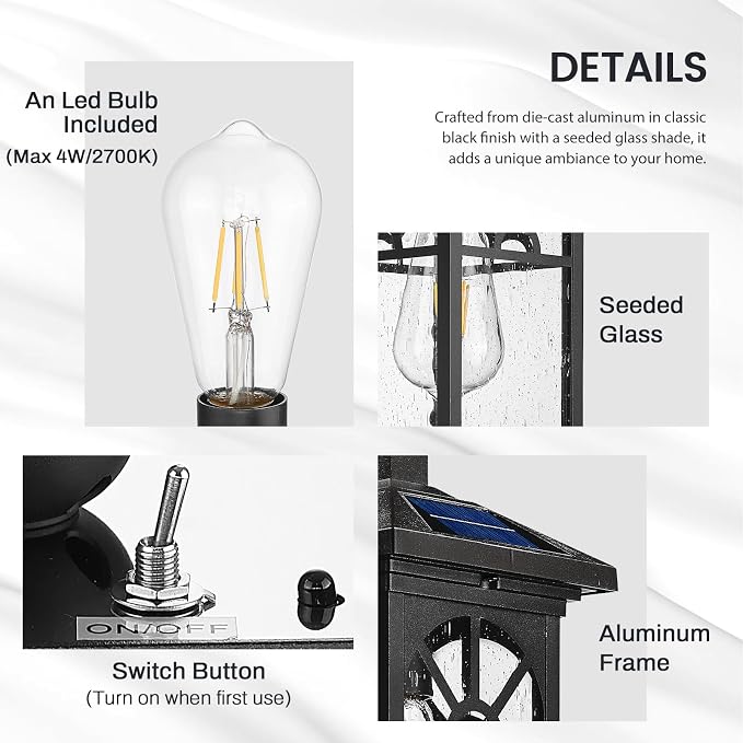 Solar Wall Light - 15.8''