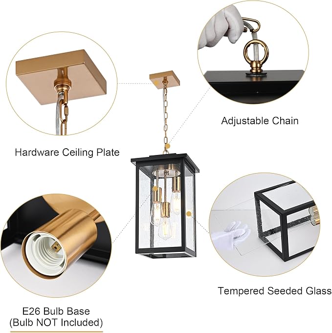 Seeded Glass, Black & Brass