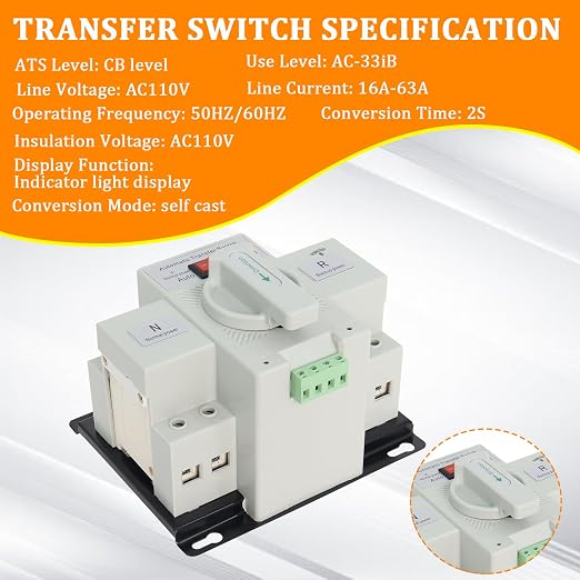 2P 63A 110V ATS-White