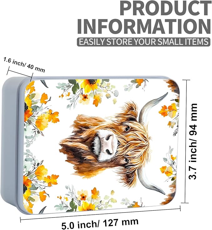 Watercolor Floral Highland Cow