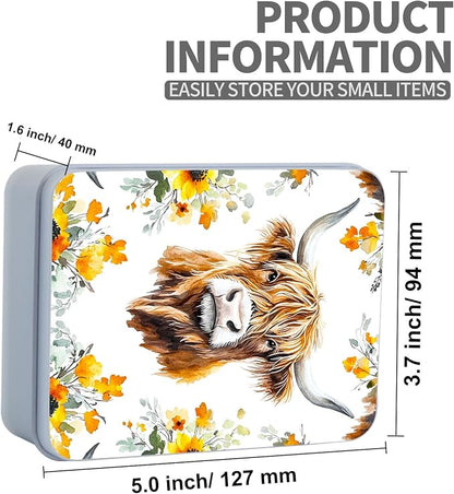 Watercolor Floral Highland Cow