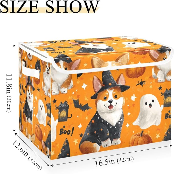 Halloween Corgi Pumpkins Ghosts Stars