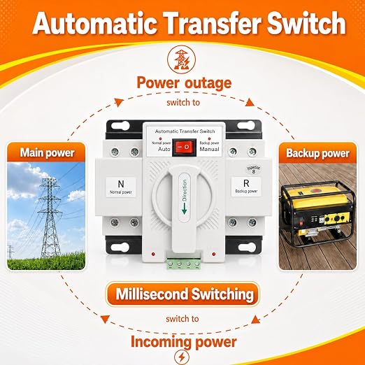2P 63A 110V ATS-White