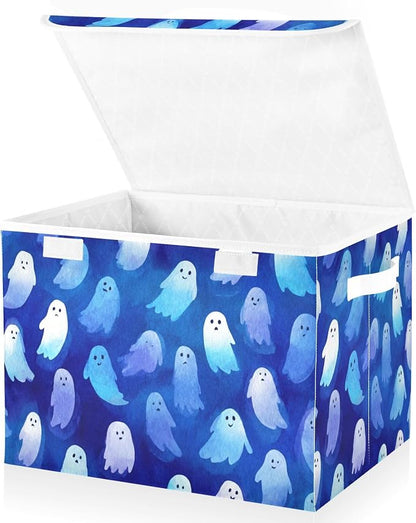 Deep Blue Halloween Ghosts