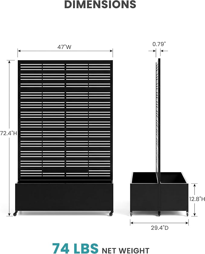 Dual Planter Box - Matte Black