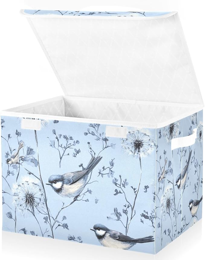 Blue Dandelions and Birds
