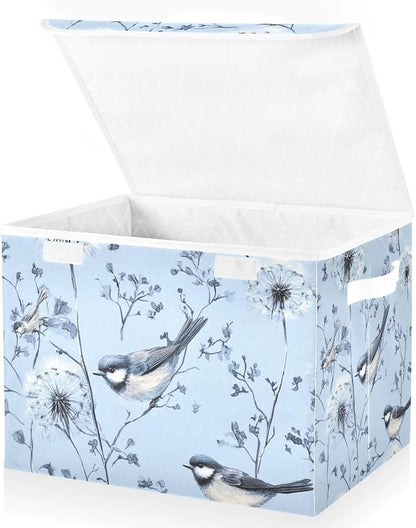 Blue Dandelions and Birds