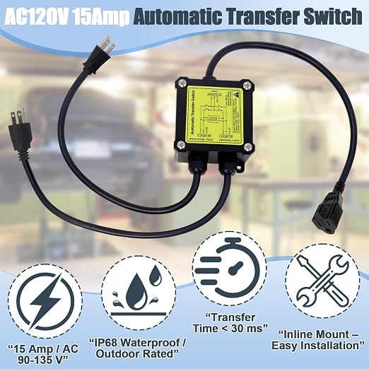AC120V 15A ATS-Black