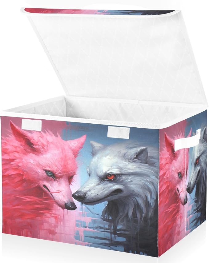 Fantasy White Pink Wolf Animal