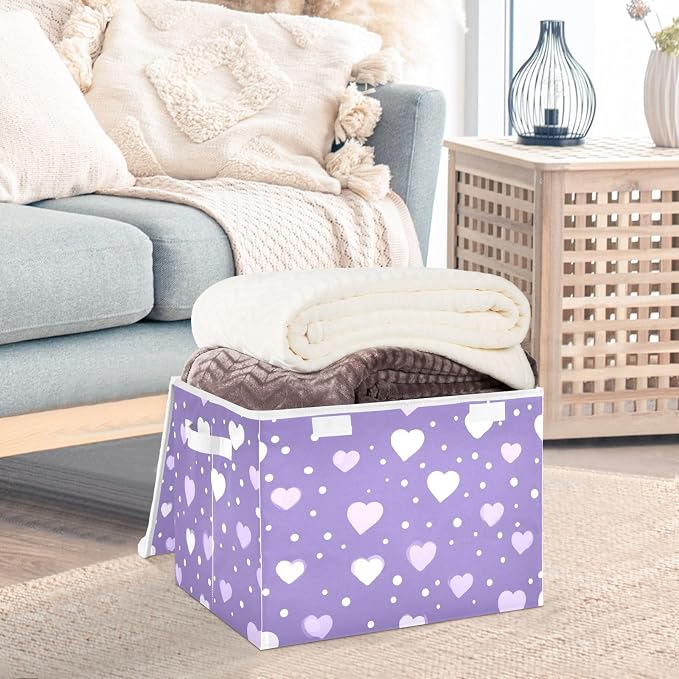 Purple Valentine Hearts Dots