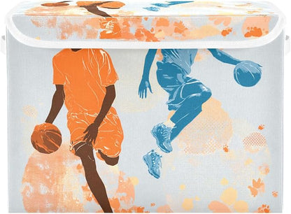 Orange Blue Basketball Players Splash