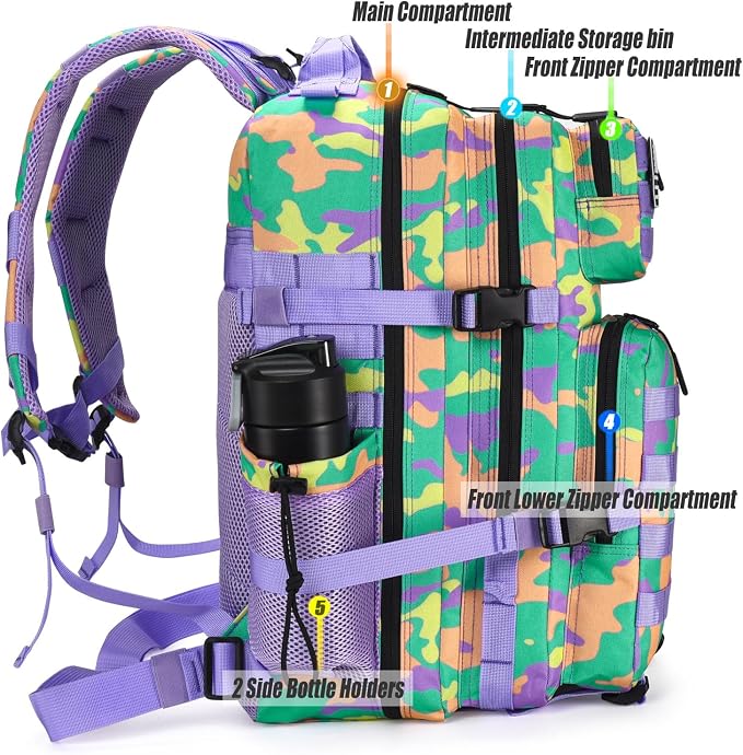 Purple, Green, Yellow