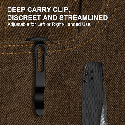 Damascus Steel+Black G10 Handle