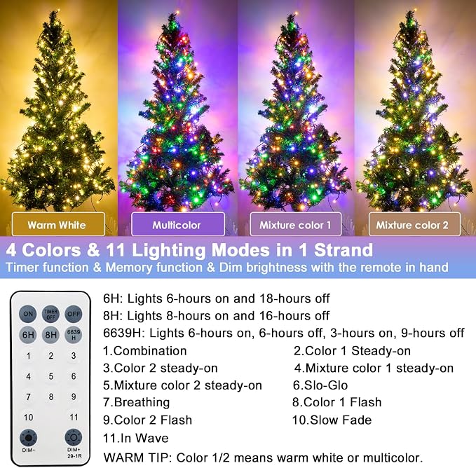 300LED Warm White+Multi-Color