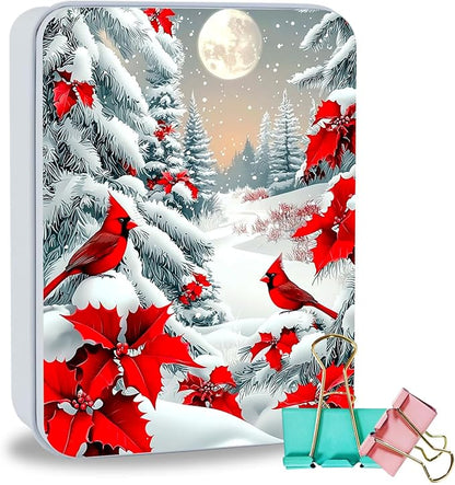 Cardinals Snow White Pine Trees