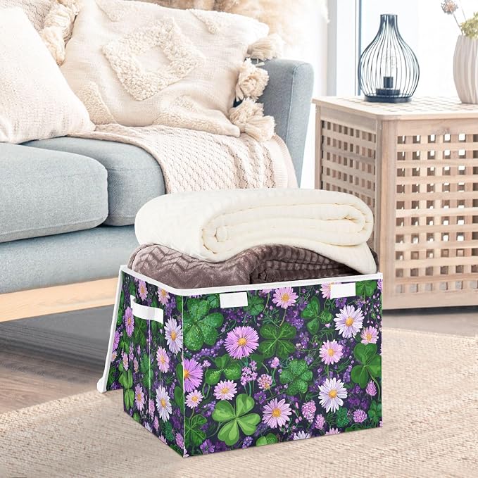 St. Patrick's Day Green Clovers Purple