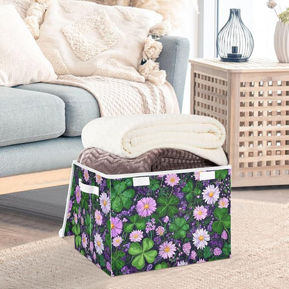 St. Patrick's Day Green Clovers Purple