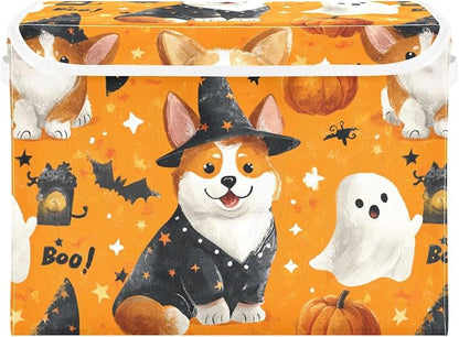 Halloween Corgi Pumpkins Ghosts Stars