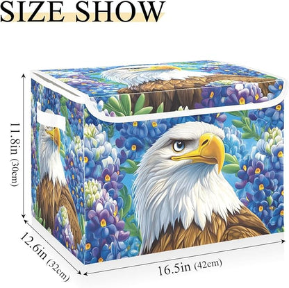 Blue Bald Eagle and Bluebonnet Flowers