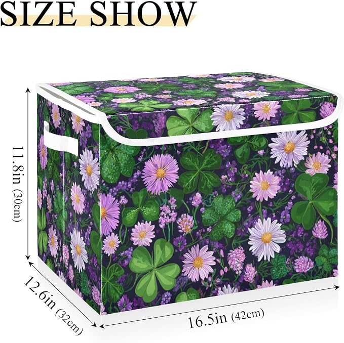 St. Patrick's Day Green Clovers Purple