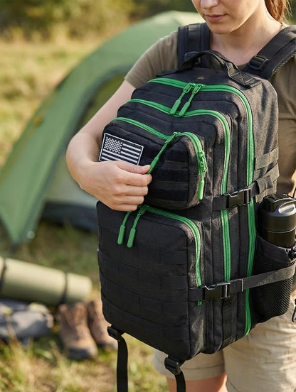 Black With Green Zipper
