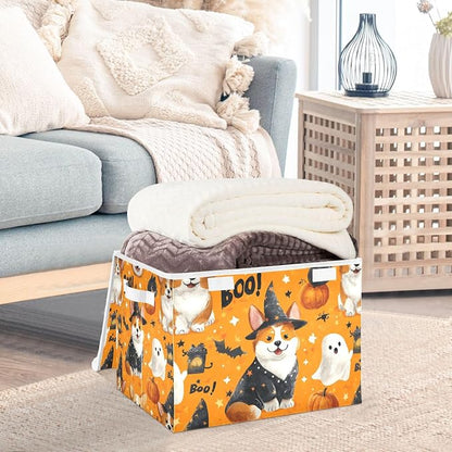 Halloween Corgi Pumpkins Ghosts Stars
